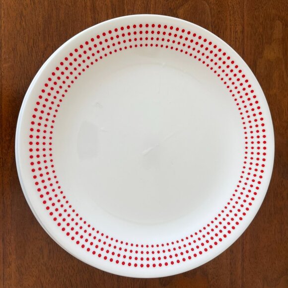 3 Corelle Bayside Dots Salad Plates Red 8.5" Corning USA Break-Resistant Retired - Picture 2 of 6